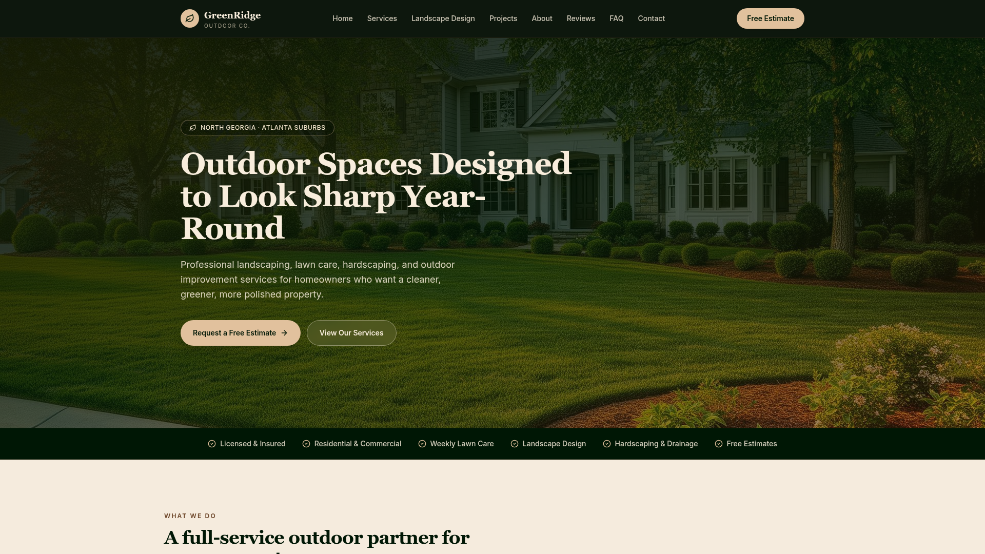GreenRidge Landscape website preview